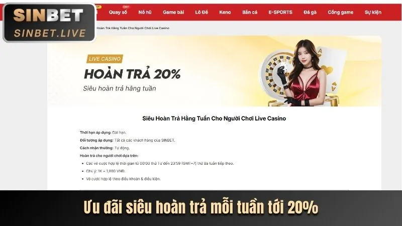 Hoàn trả casino và thể thao